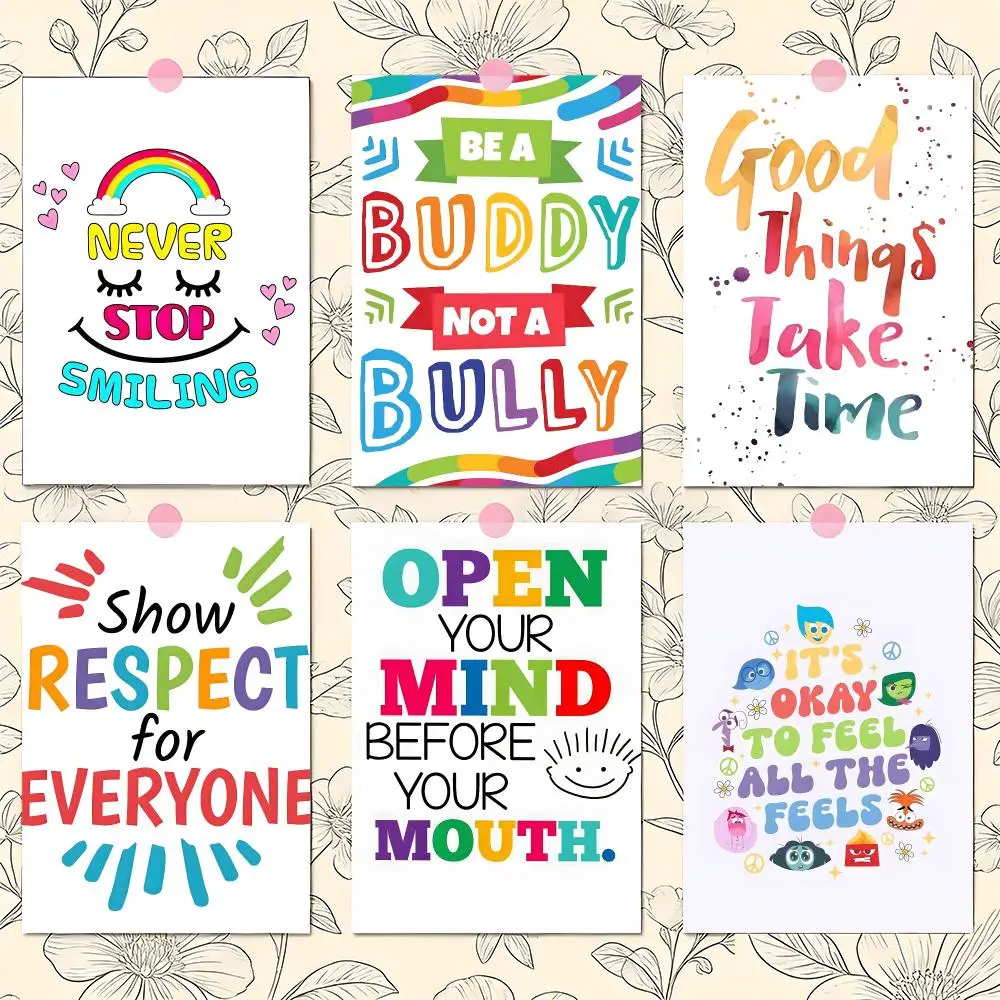 Positive Kid Classroom Wall Picture Poster Matte Self-Adhesive Wall Art Print Living Room Bedroom Home Decor