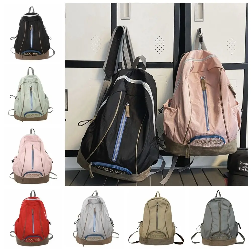 Embroidery Trendy Ins Backpack Polyester High Capacity Casual Schoolbags Mochila Korean Style School Bags College Students