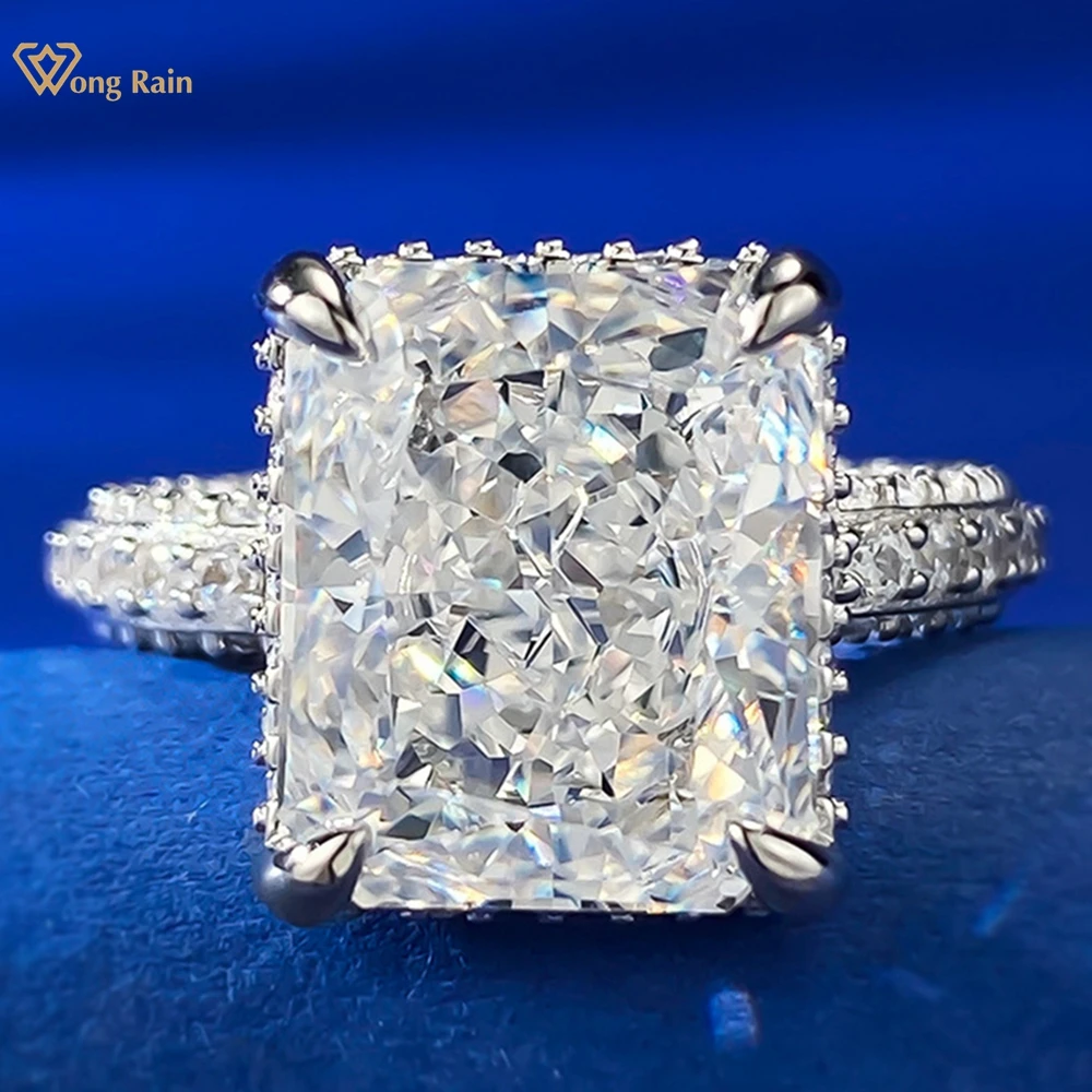 

Wong Rain 925 Sterling Silver 10*12 MM Crush Ice Cut High Carbon Diamonds Citrine Gemstone Wedding Engagement Ring Fine Jewelry