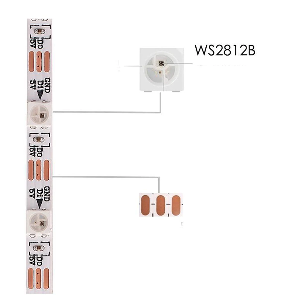 Tira de luces LED direccionable DC 5V SK6812MINI 3535 5050 RGB 60LEDs/m 4/5mm FPC 60 píxeles/M como lámpara IC WS2812B ws2812 1/2/5m