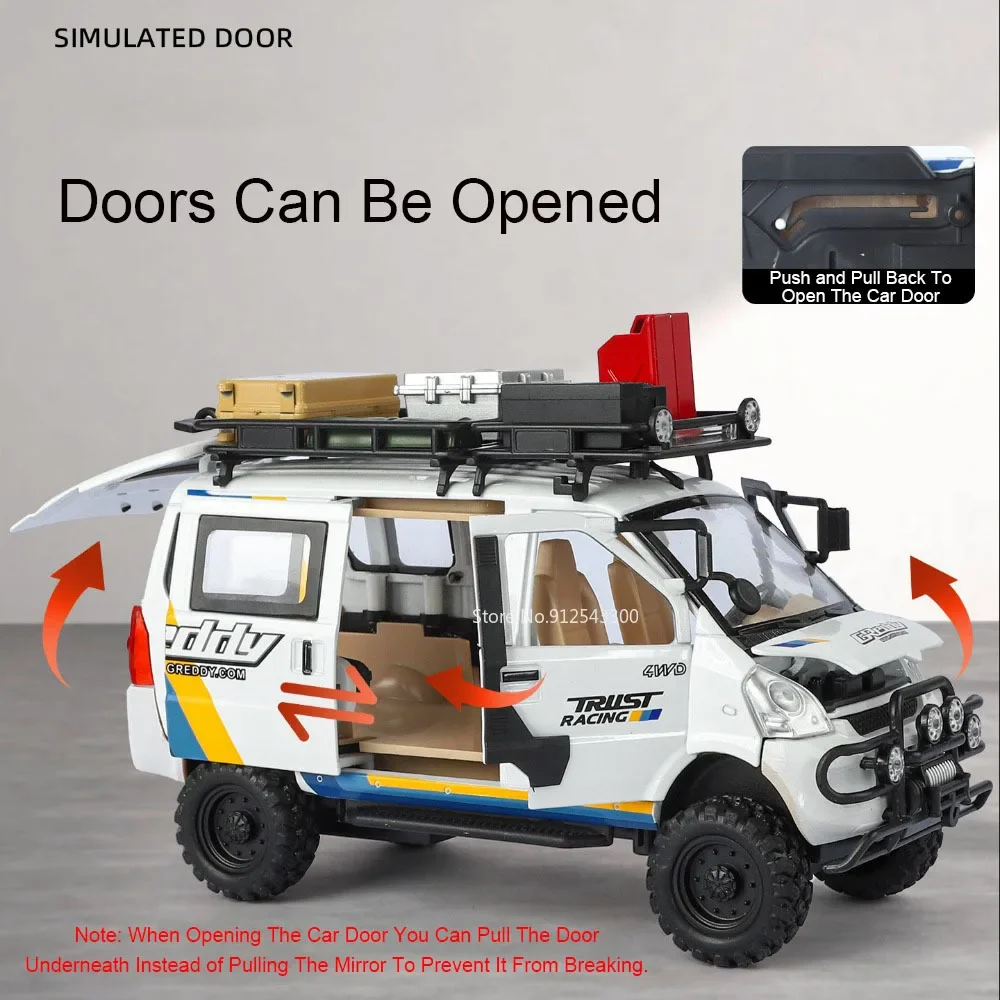 1:24 Schaal WuLing HongGuang Van MINI EV Auto Model Speelgoed Deicast Legering Trek Terreinwagens Modellen Jongens Thuis ornamenten