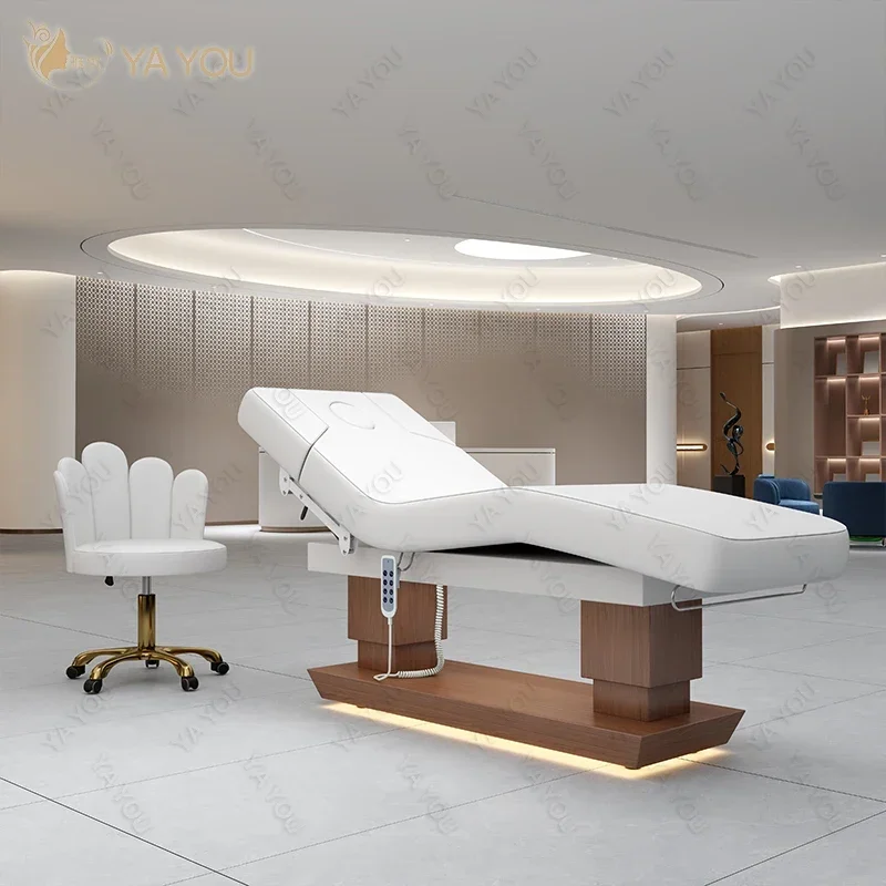 

Роскошная 4-моторная многофункциональная массажная кровать со светодиодным основанием для салона красоты