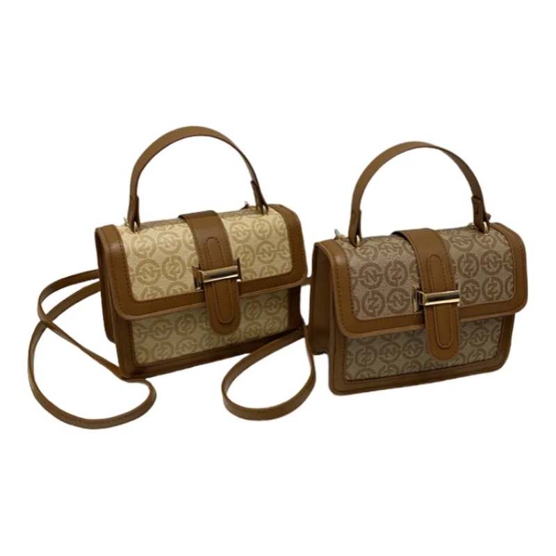 

Высококачественная женская сумка из искусственной кожи с принтом в стиле ретро, модная маленькая квадратная сумка через плечо на одно плечо