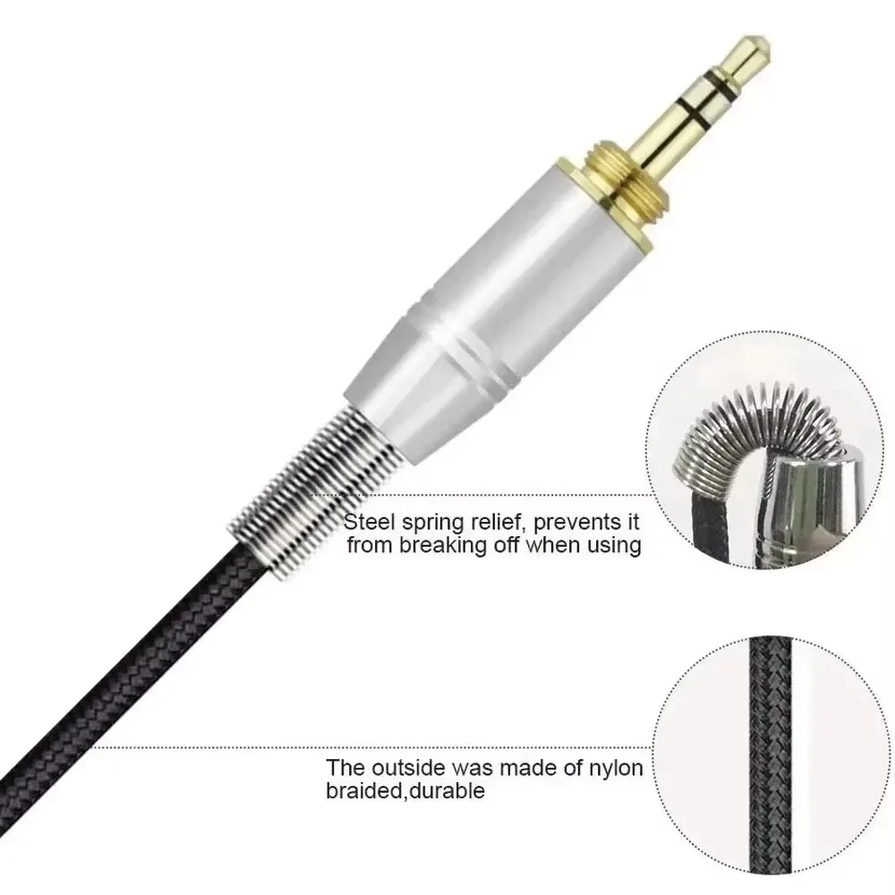 Cable de extensión trenzado de repuesto OFC de 6,35mm para auriculares Monolith de Monoprice M1060 M1060C M650 M600 M565 M565C V2