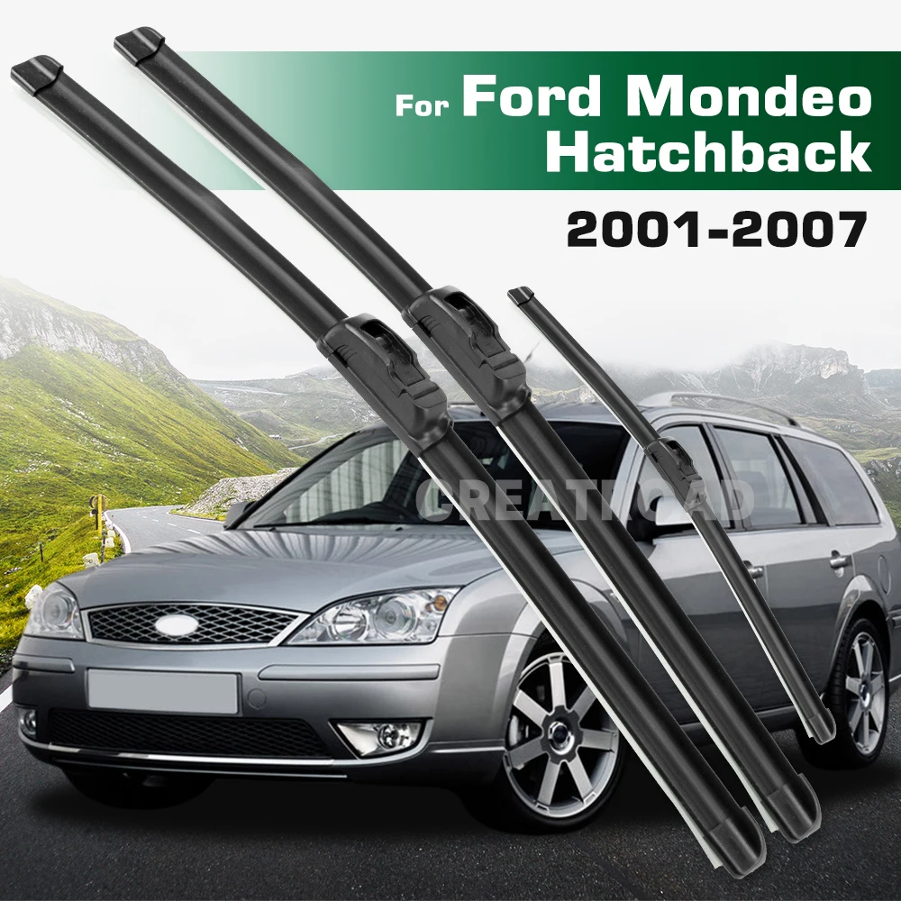 

GREATROAD Стеклоочиститель с левым и правым рулем, комплект передних и задних щеток стеклоочистителя для Ford Mondeo MkIII 3 Hatchback 2001-2007, лобовое стекло, лобовое стекло