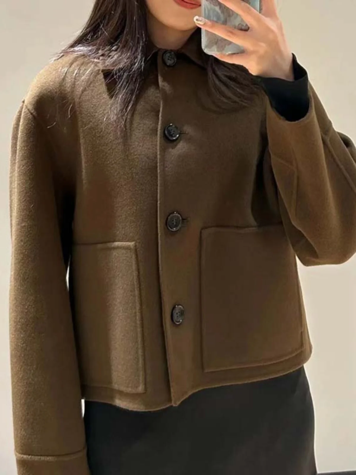 

Повседневное двустороннее шерстяное пальто Sle ort, женское модное осеннее новое поступление, длинное пальто на одной пуговице