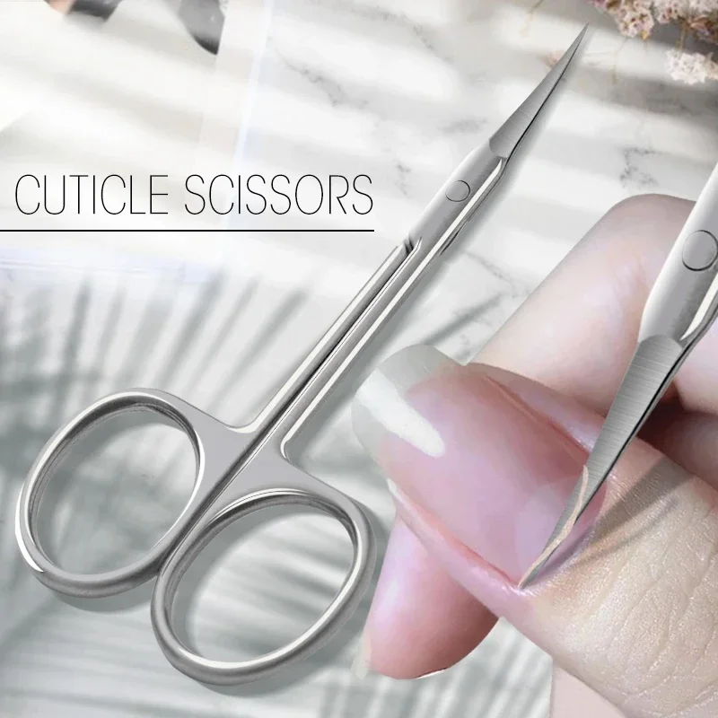 

5 шт., ножницы для кутикулы, щипцы, изогнутые из нержавеющей стали с наконечником, лезвия для ухода за волосами, женские и мужские ножницы для сухой кожи, маникюрные инструменты