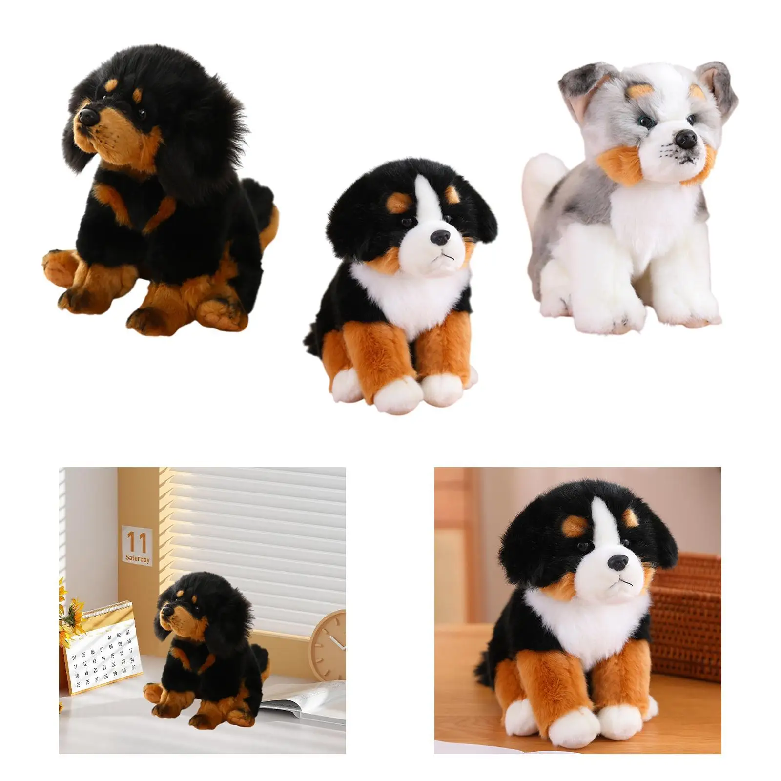 Dog Plush Toy Stuffed Animals Kids Toy Creative Cartoon Realistic Decoration