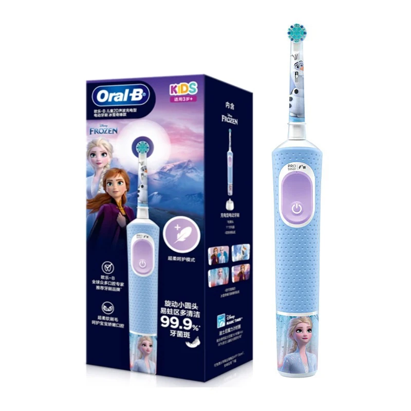 Original Oral B D103K Kids Electric Toothbrush Upgraded Soft Bristles for Children Oral Health Baby Brush with 2 Mins Timer