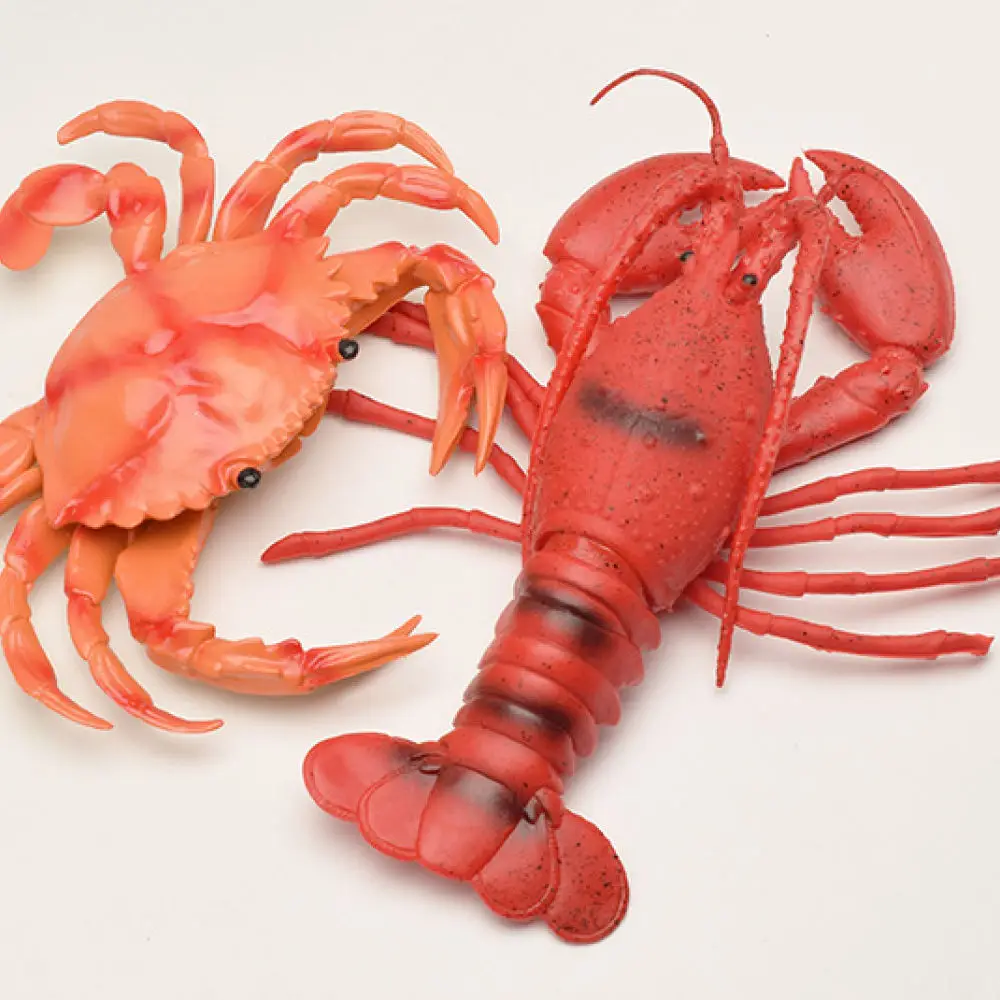 Soft Rubber Lobster Crab Toy Realistic Marine Creature Figure Educational Science Model Kids Sensory Development