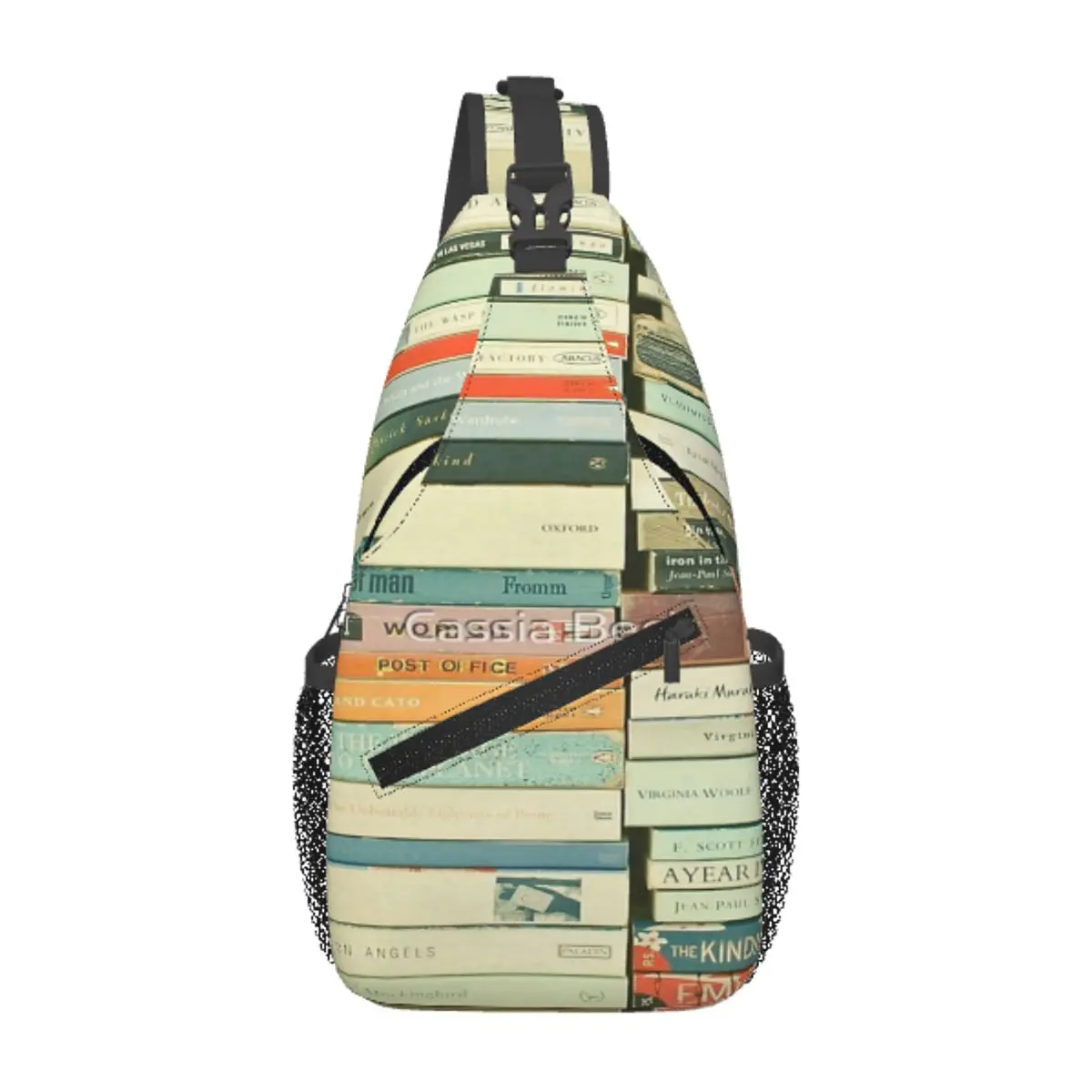 Sac de poitrine Bookworm pour vacances, sac à bandoulière portable pour l'école, multi-style