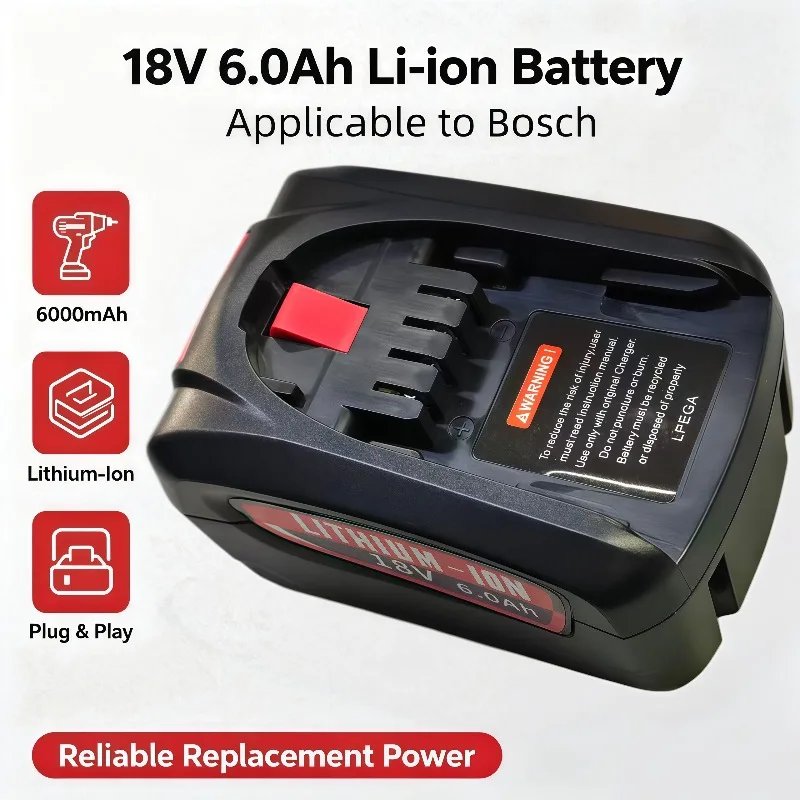 18V 6000mAh High Capacity Rechargeable Battery Fit ForPBA PSB PSR Home Garden Power Tool AL1880CV AL18815CV