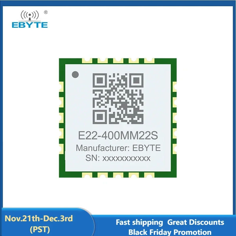 LoRa Module SX1262 SX1268 433/470MHz 868/915MHz EBYTE E22-400/900MM22S Ultra Small Size SMD Low Power Consumption Stamp Hole