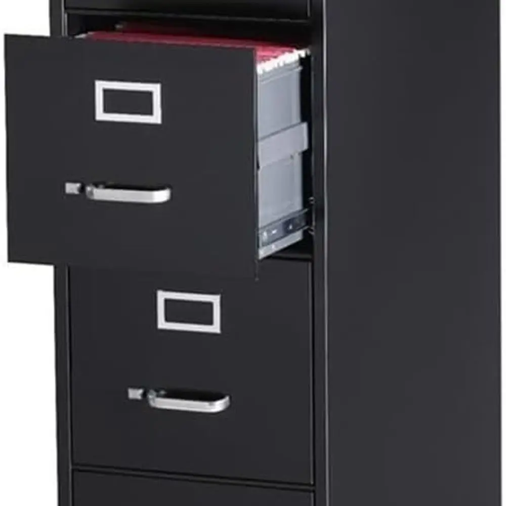 4 درج 52 خزانة ملفات معدنية لحم العجل الأسود، قابلة للقفل، مجمعة مسبقًا، حجم الرسالة، مناسبة للمنزل أو المكتب