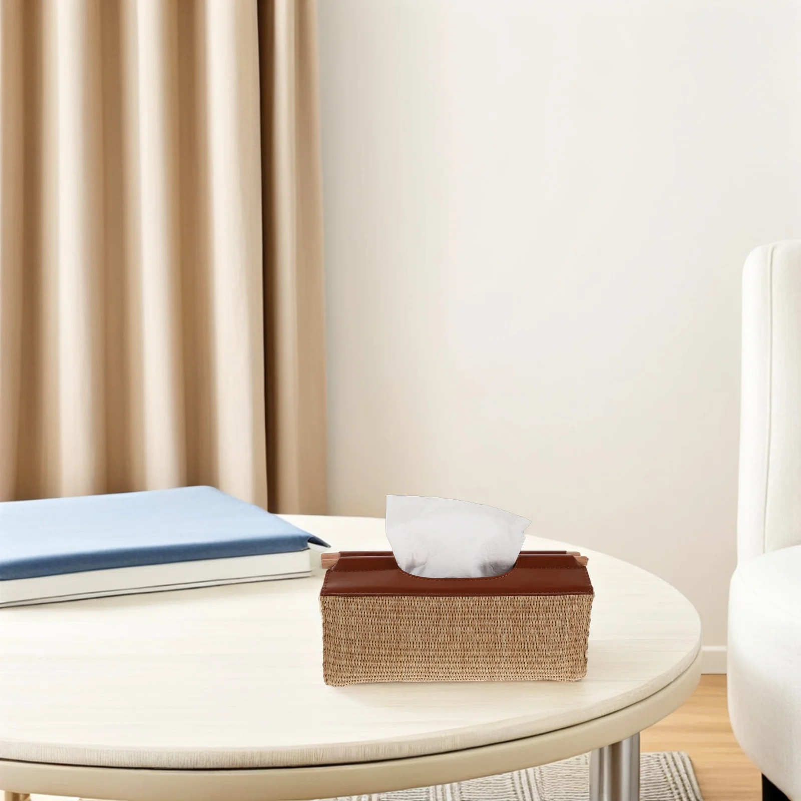 

Woven Seagrass Tissue Dispenser Unique Home Decoration Artisan Crafted Storage Solution for Kitchen Toilet Roll