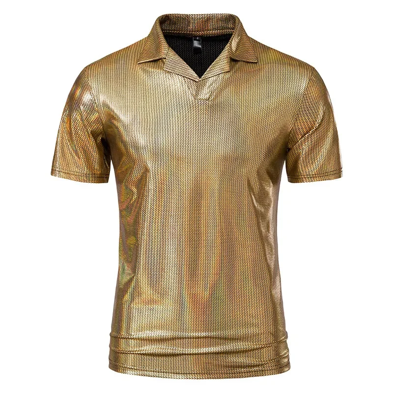 

2025 Men's Summer T-shirt Casual Fashion Party Performance Short Sleeved Polo Tee