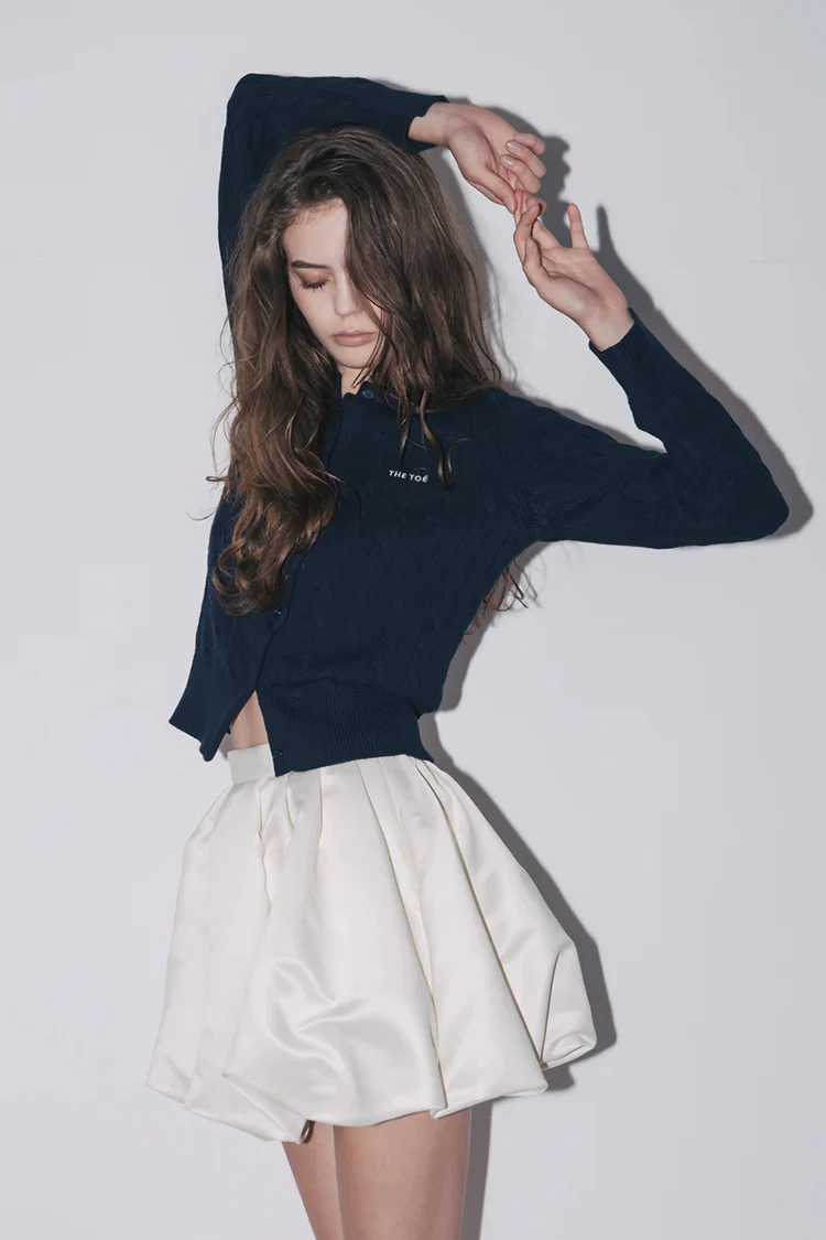 Lautaro Spring Summer Sweet Cute Soft Shiny Satin Mini Bud Skirt Women with Shorts High Waist Short Luxury Designer Clothes