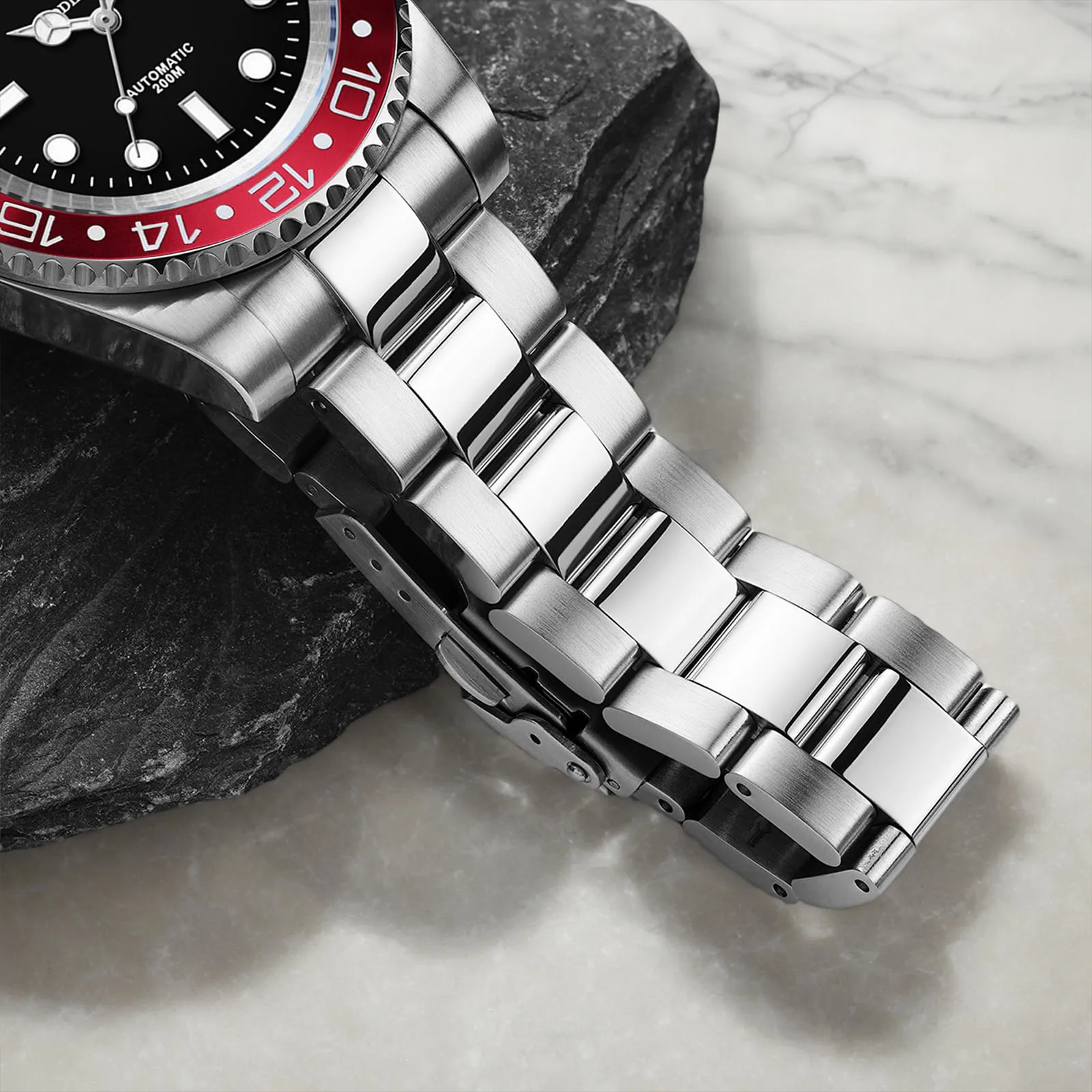 ADDIESDIVE Zegarek Automatyczny Mechaniczny z Szafirowym Szkłem Japan 8215 Stal Nierdzewna AD2503 Reloj Hombre Wodoodporny NOWY Zegarek Nurkowy