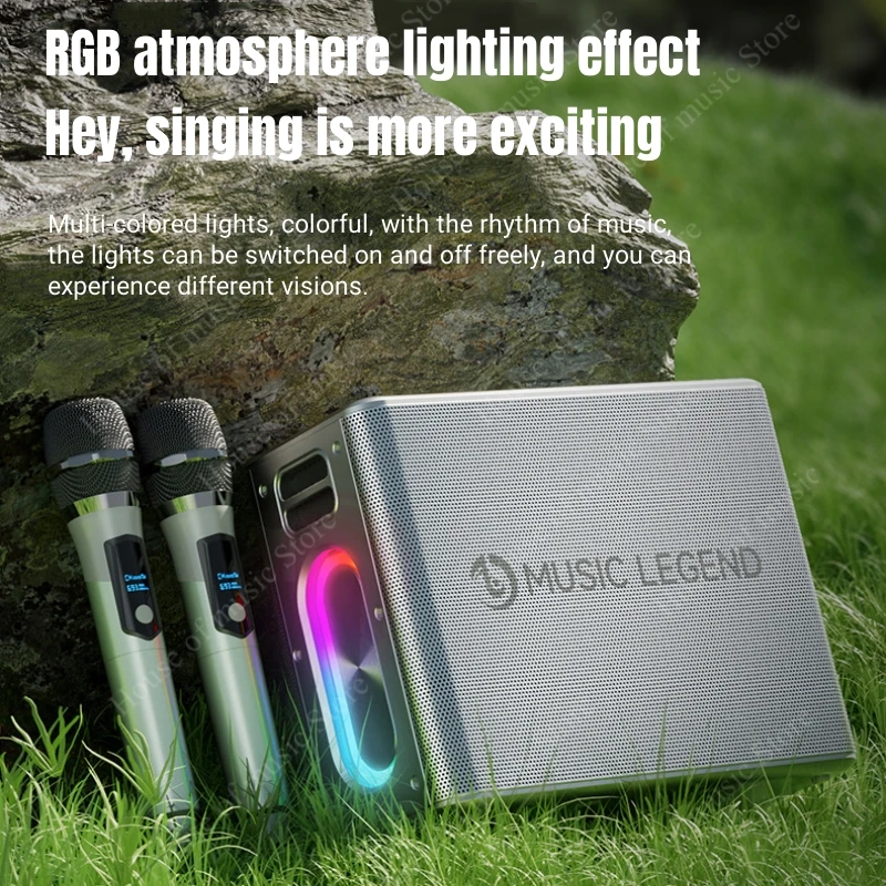 جديد 300 واط عالية الطاقة في الهواء الطلق كاريوكي بلوتوث الصوت المحمولة المحمول KTV مع ميكروفون مزدوج لاسلكي بطاقة الصوت مكبرات الصوت الحية