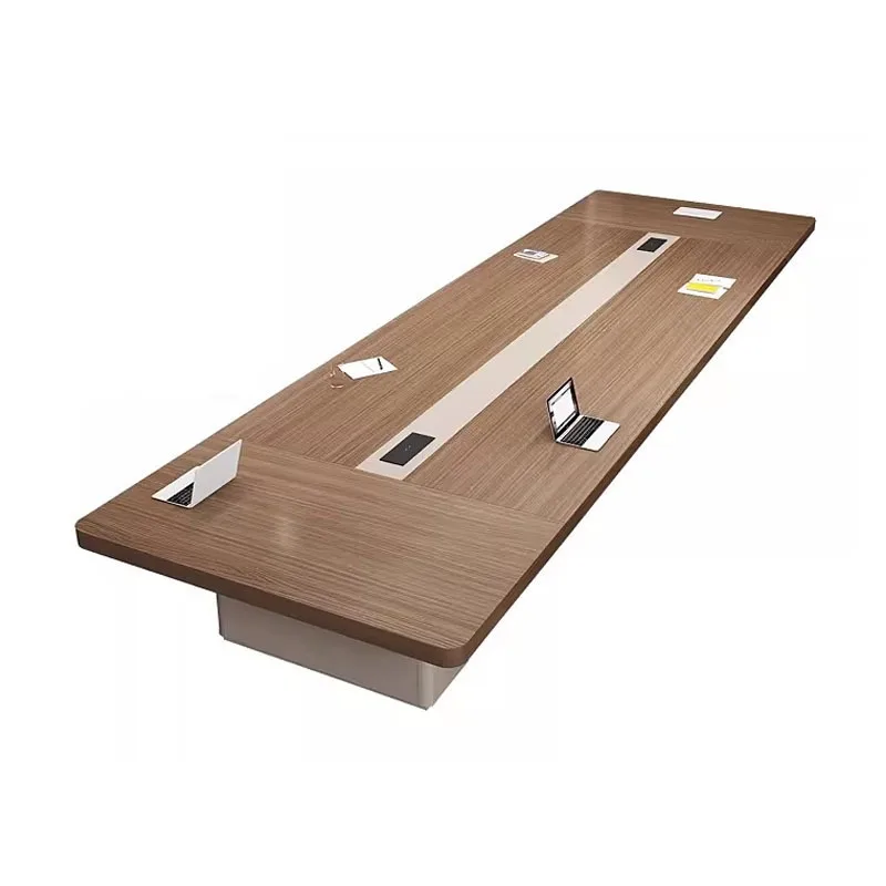 Long Conference Table Modern Minimalist Office Desk Set Rectangular Reception Table for Meetings and Business Discussions