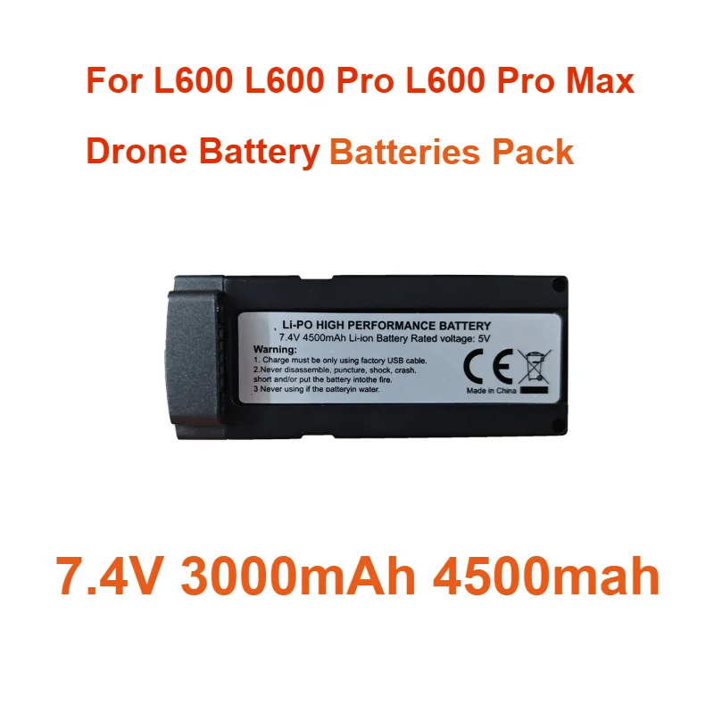 For L600 Rechargeable Batteries Pack L600 Pro RC Quadcopter Accessories L600 Pro Max Drone Battery 7.4V 3000mAh 4500mah Battery