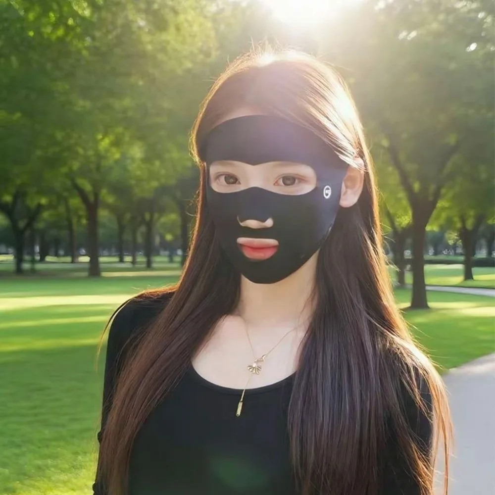 

New Breathable Ice Silk Mask Anti-UV Traceless Sunscreen Mask Facial Gini Women