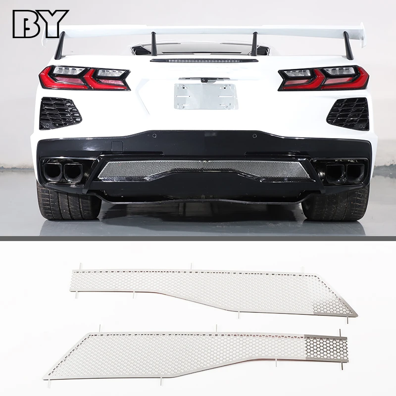 

Stainless Steel Car Rear Bumper Grille Guard For Chevrolet Corvette C8 Z51 2020-2023 Accessory Part