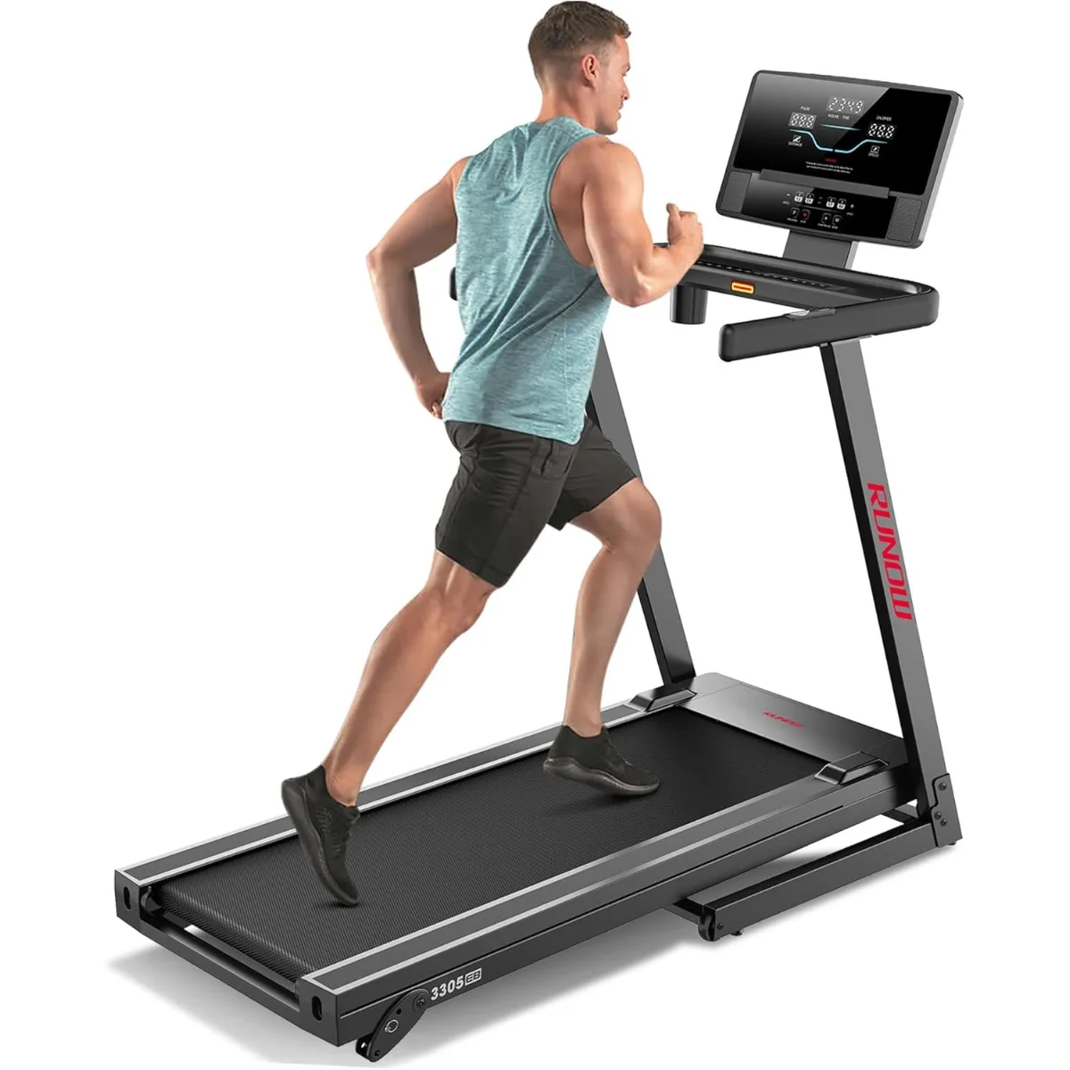 

Treadmill with Incline, Foldable Treadmill Support Bluetooth and Customized Programs, Easy Assembly Exercise Machine