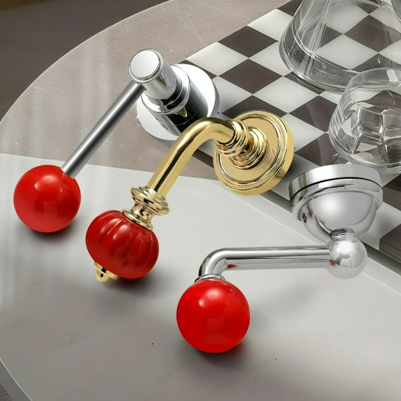 Simple and Silent/Magnetic Door Lock for Home, Bedroom, Office, Indoor, Spherical Zinc Alloy Door Lock