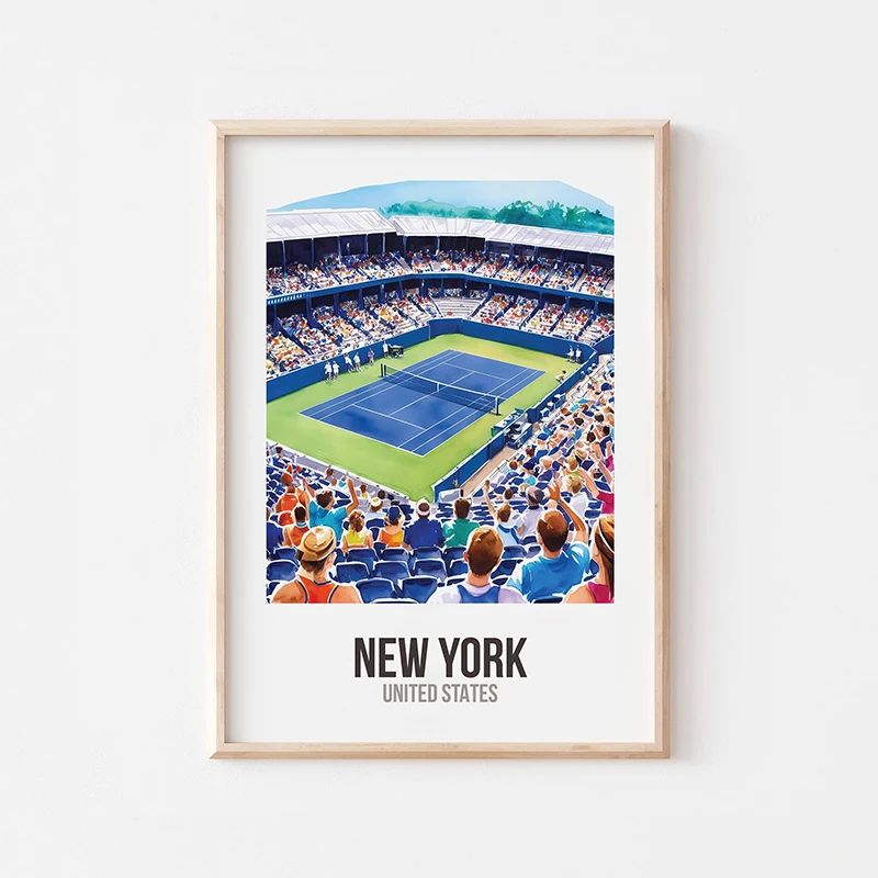 Tennis Grand Slam Stadium Poster Tennis Wall Art Wimbledon US Open Roland Garros Australian Open Art Decoration