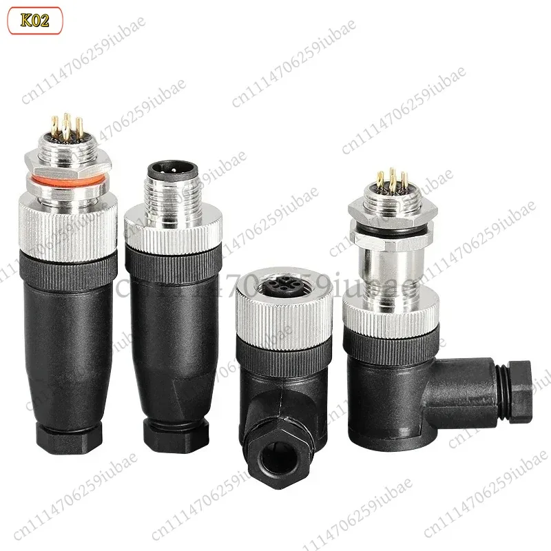 IP67 A/B/D Type Straight/Curved Sensor Aviation Connector 4‑12Pin Screw Solder Terminal For M12 Signal Device Replacement Parts