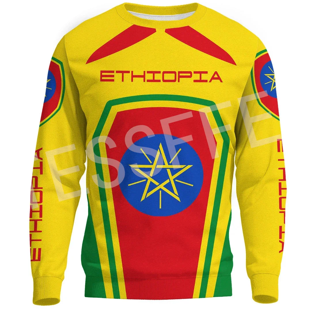 NewFashion Africa Country Flag Ethiopia Rastafari Lion Tattoo Retro 3DPrint Harajuku Casual Streetwear Pullover Jacket Hoodies X