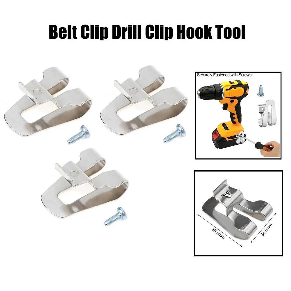 Useful Brand New Tools Clip Hook Belt Max Tools Silver W/ 8mm Cap With 8mm Cap Studs Screws Tools Drill Belt For Electric Drill
