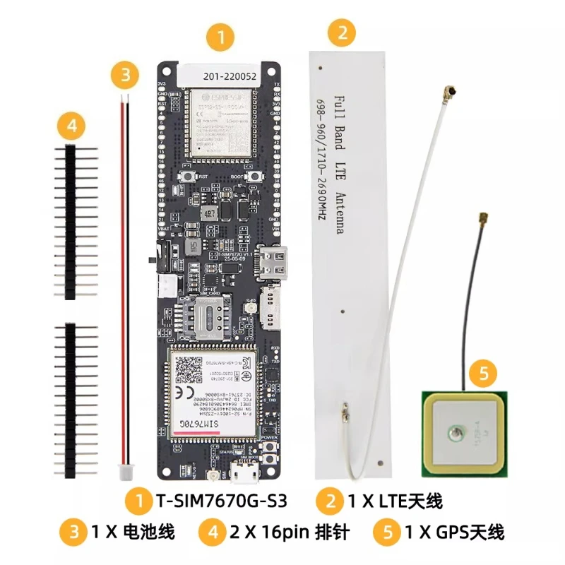 

for LILYGO T-SIM7670G-S3 ESP32-S3 4G LTE GPS Wireless Communication Module Development Board