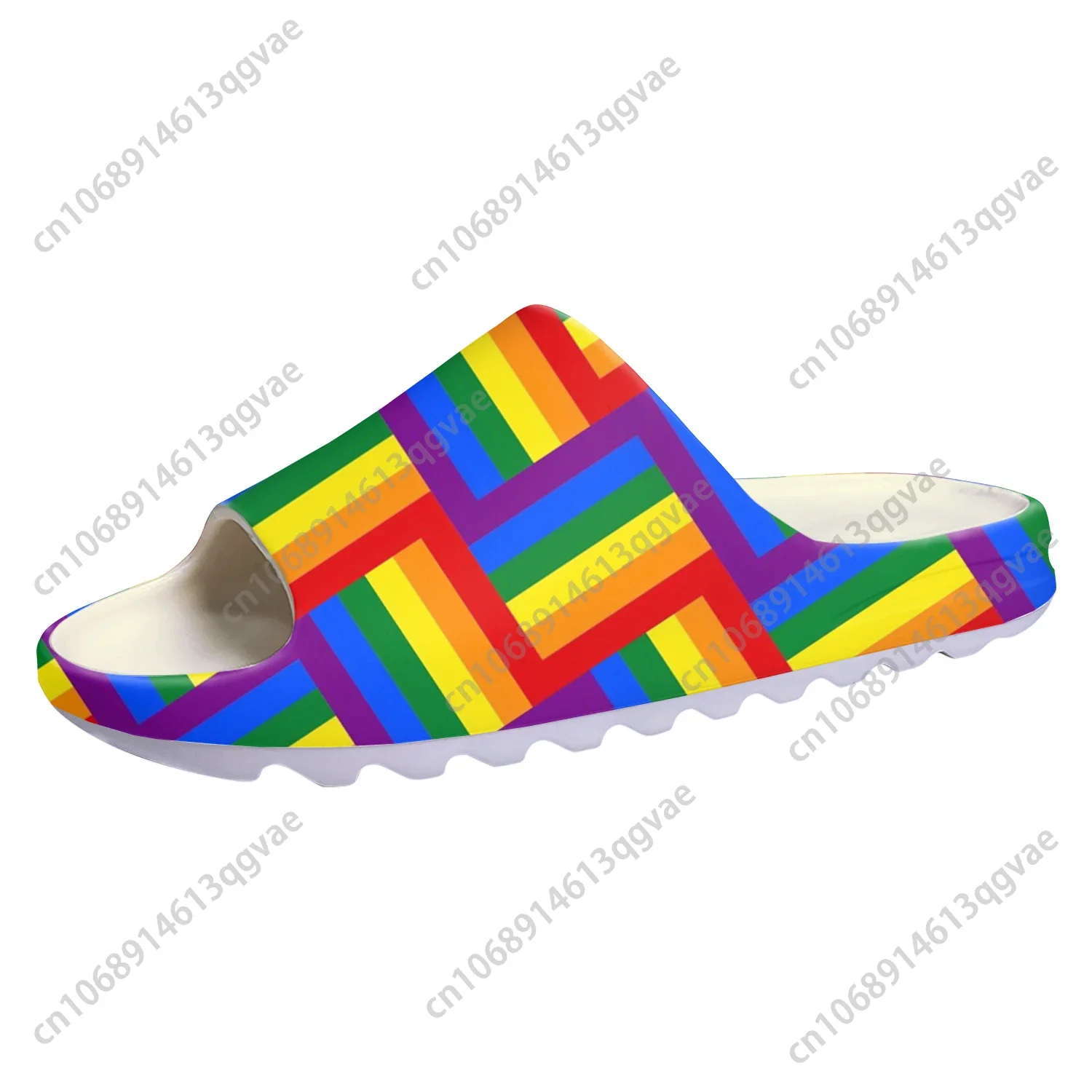 Gay Pride Rainbow Love Soft Sole Sllipers Home Clogs Customized Water Shoes Mens Womens Teenager Stepping on Shit Beach Sandals