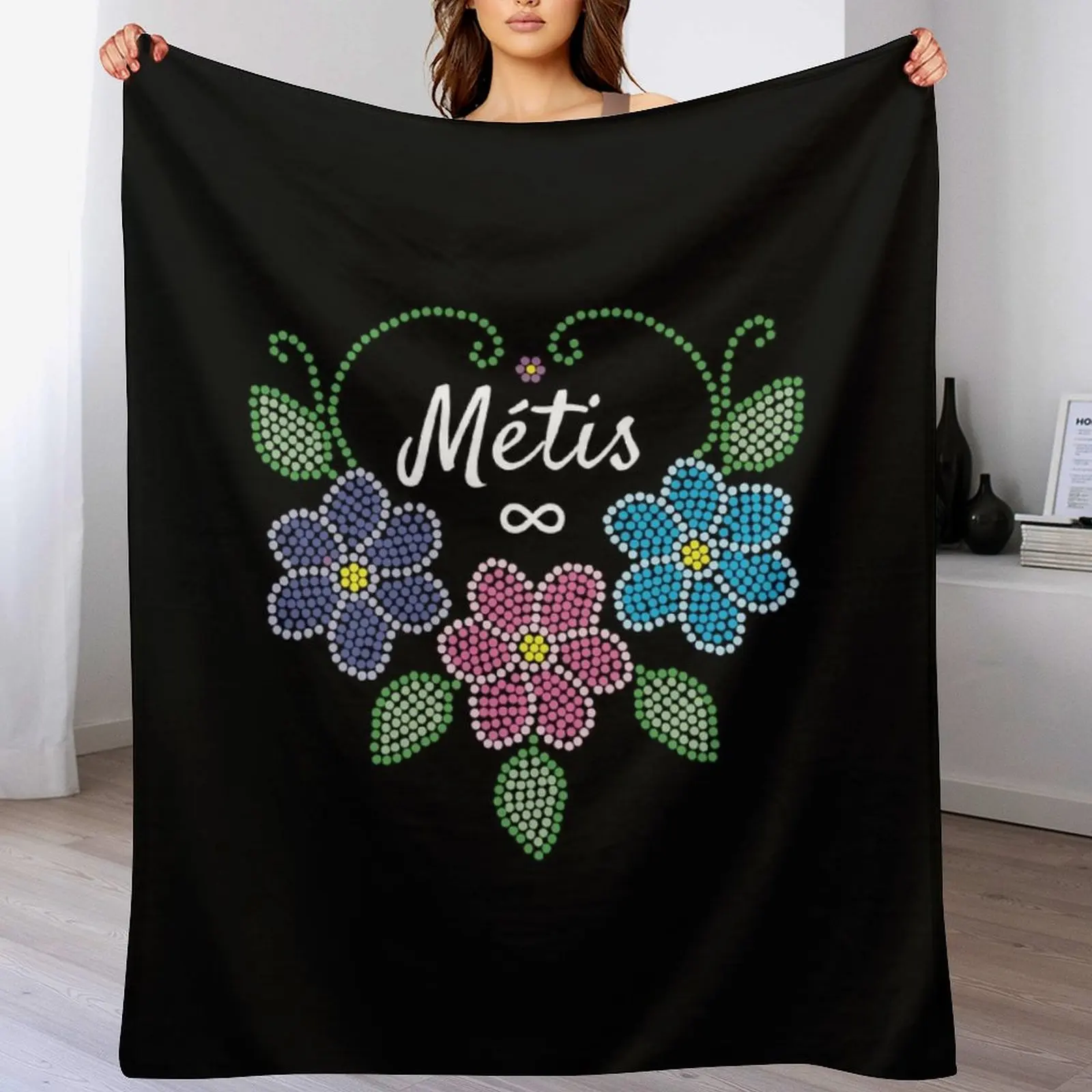 

Metis beaded flowers Throw Blanket wednesday Thins cosplay anime Blankets