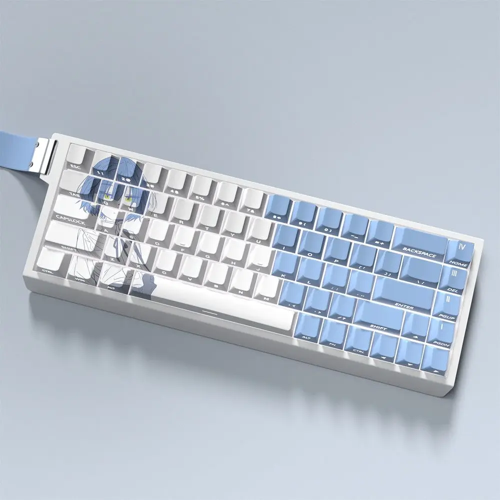 73 teclas translúcidas Keycap BOCCHI THE ROCK Keycaps Anime Yamada Ryo Tema PBT Dye Subbed Gaming Key Caps para 61/68 Layout