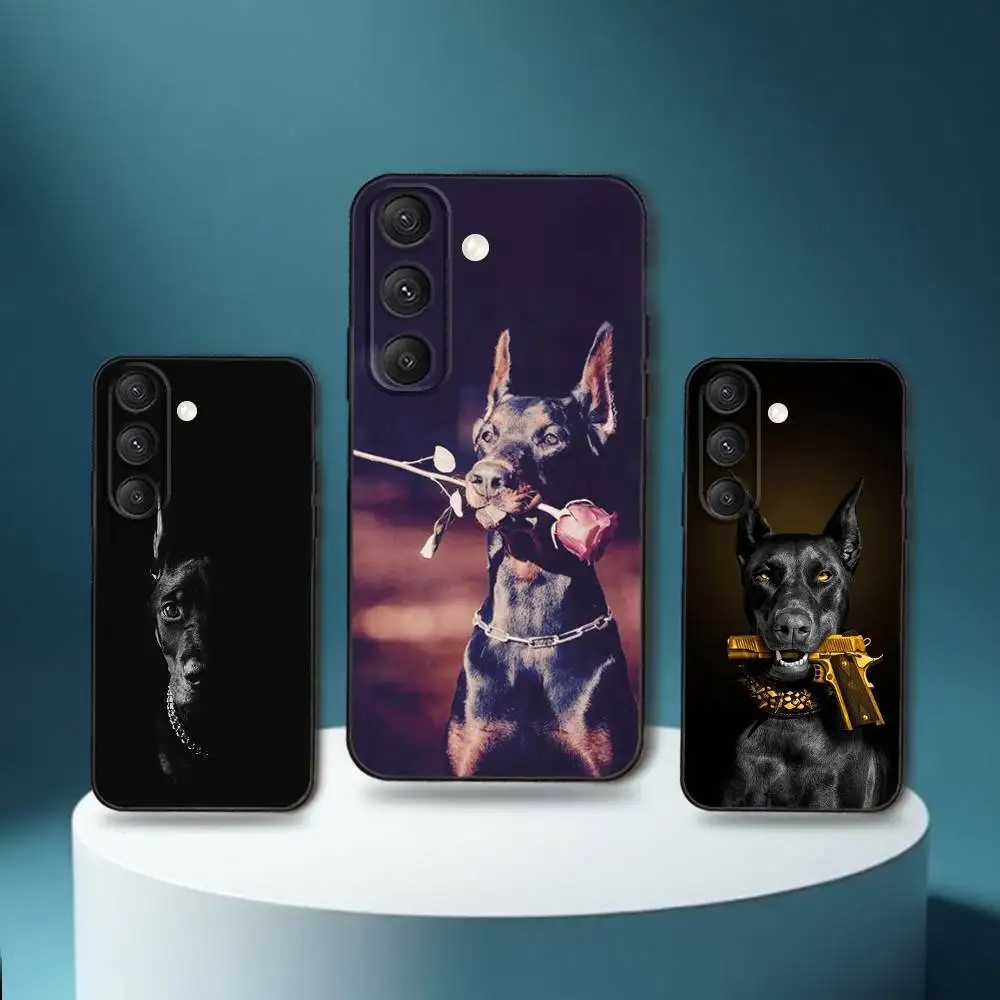 

Pet Doberman Dog Phone Case For Samsung S25,S24,S23,S22,S21,S20,S10,Ultra,Plus,Lite,FE,Soft Silicone Black Cover