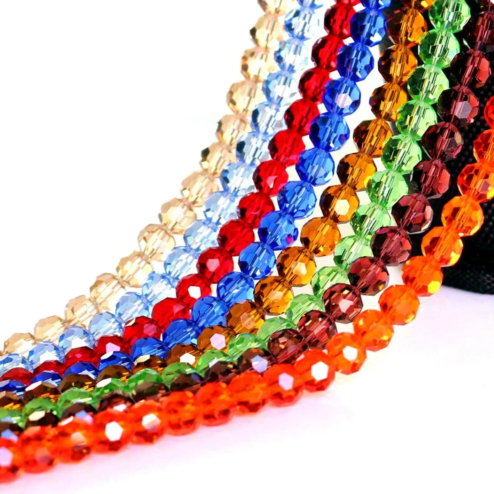 50pcs 4*6mm Rondell Austria Faceted Crystal Beads Round Glass Beads Loose Spacer Beads for Jewelry Making DIY Bracelet Necklace