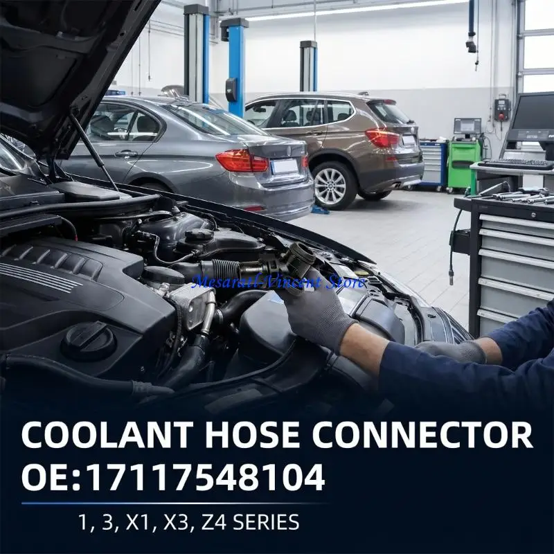 A70F Black Coolant Pipe Fitting for 1 Series Vehicle Engine Bay Hose Repair Tasks Daily