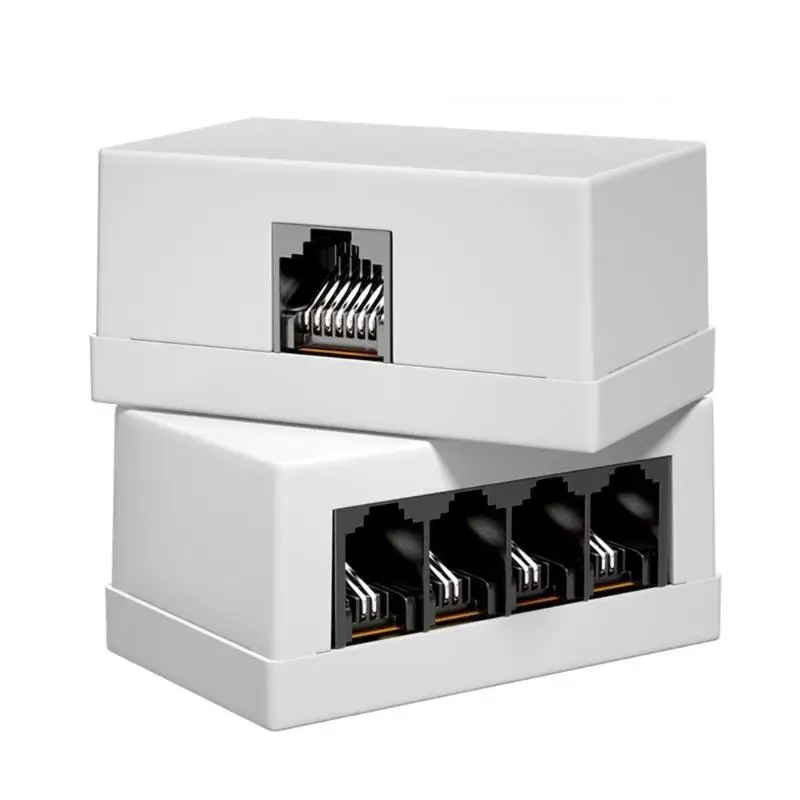 R53C 4-Way RJ45 to RJ11 Adapter Netword to Telephone Converter for Home and Office Use for Clear and Reliable Communication