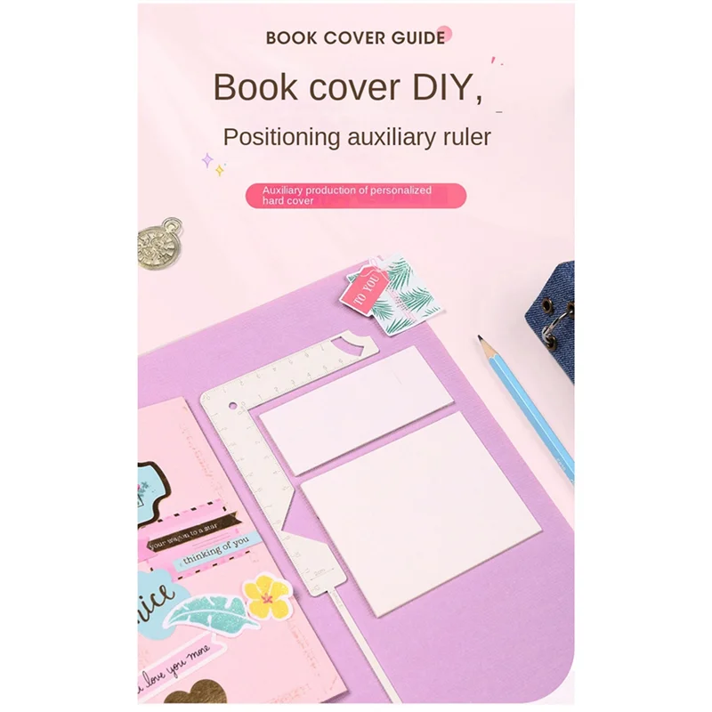 5-In-1 Book Cover Guide Stainless Steel Metal Bookbinding Cover Tool For Scribe Marking Album Notebook Gauge Ruler Easy To Use