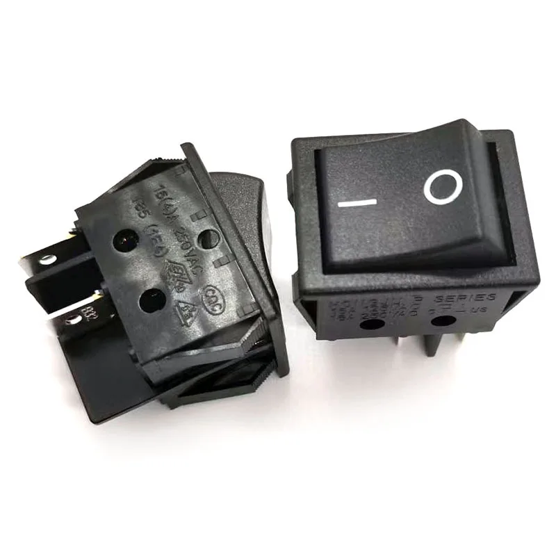 Sakelar Tipe Perahu R SERIES R210-C5N-BB Hitam Asli, 4-Pin, 2 Posisi, 32*25Mm, 16A250V T85