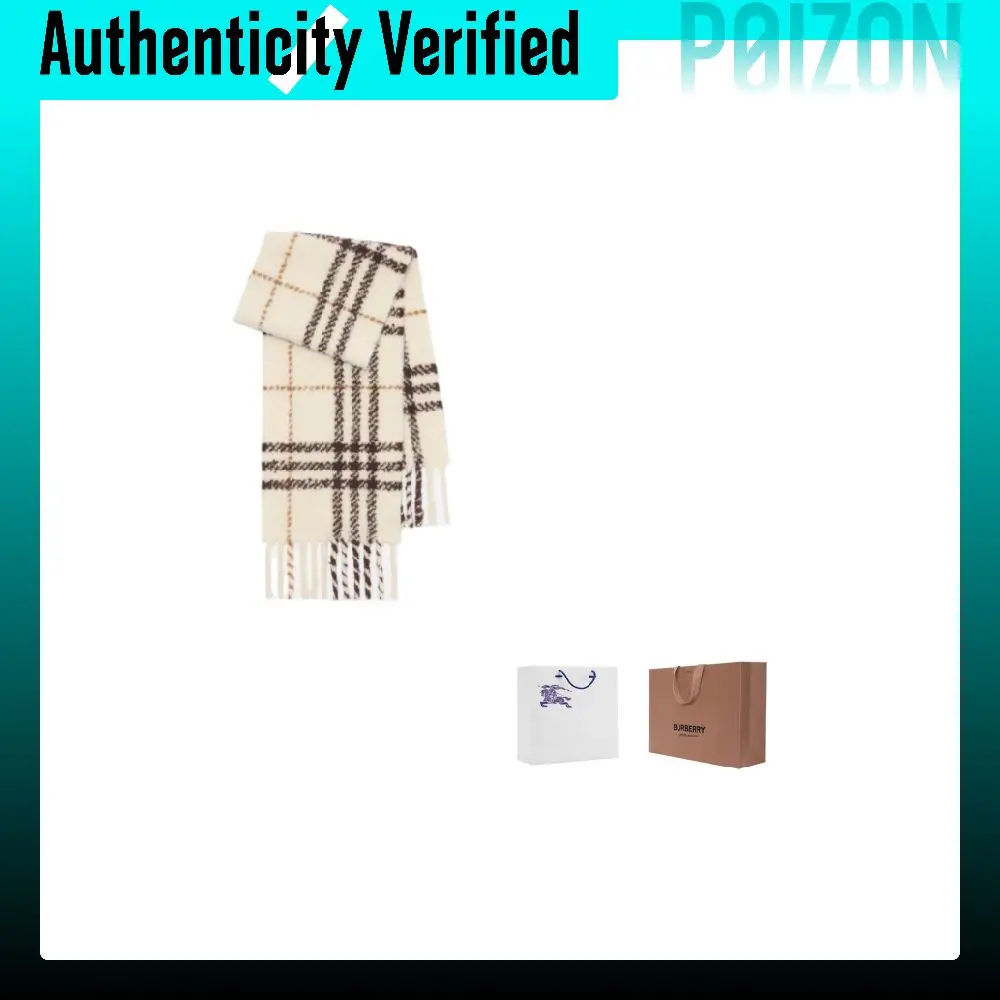 Burberry Alpaca Knit Scarves Women's White Gravel 81180091