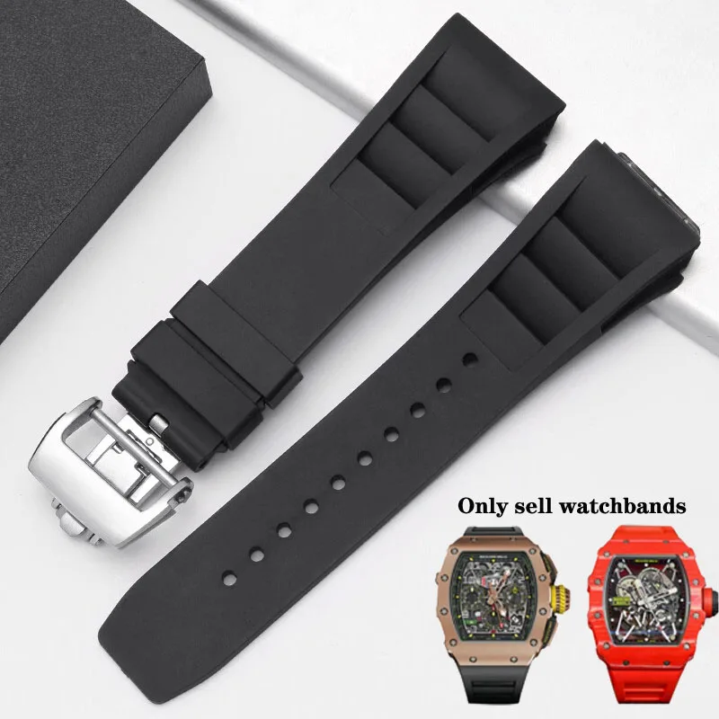 

Premium-Grade silicone watch bracelet suitable for Richard Miller RM011 watch accessories rubber watch strap 25-20mm