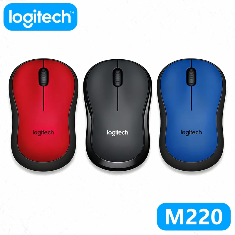 

Беспроводная бесшумная мышь Logitech M220, высококачественная оптическая мышь 2,4 ГГц, эргономичная сборка, работает с ОС Mac/Windows 10/8/7