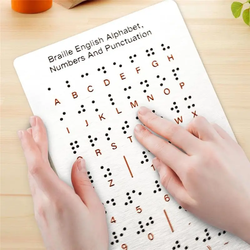 HITL Braille Alphabet Board,Raised Dots, Numbers & Punctuation Braille Learning for Beginners, Education Gifts