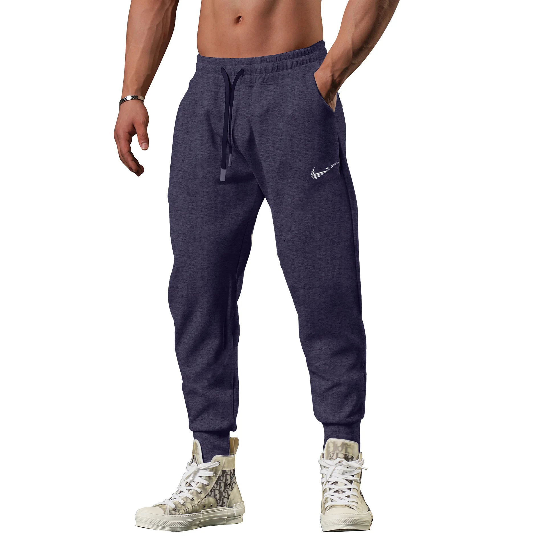 2024 New Men Casual Fashion Sports Pants Gym Sport Trousers for Men Jogger SweatpantsRunning Workout Jogging Long Pants