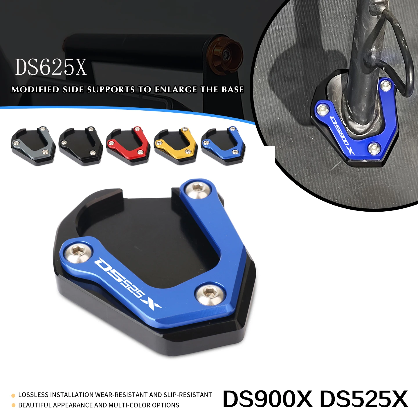 

NEW Motorcycle Accessories Kickstand Side Stand Enlarger Extension Plate Pad For VOGE DS525X DS625X DS900X 300 RALLY 300 GY