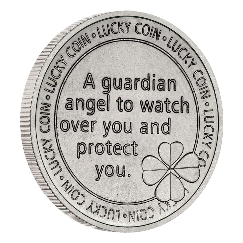 ملاك حارس لمشاهدةك وحمايةك عملة محظوظة قابلة للجمع مطلية بالنحاس عملات تذكارية لتزيين المنزل #6